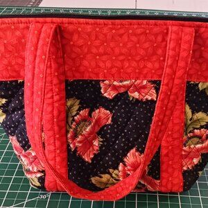 Orange Handmade Quilted Fabric Bag/Purse/Tote
